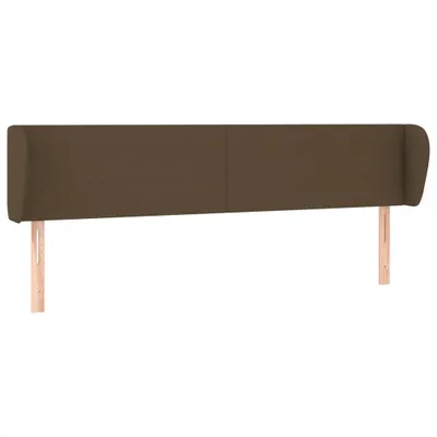 Image de Tête de lit avec oreilles brun foncé 163x23x78/88 cm Tissu