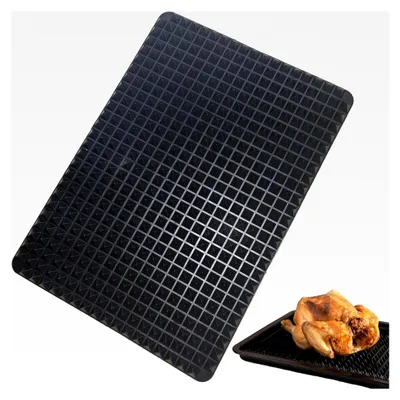 Produktbild von Silikon Backmatte für den Ofen - Knusprige Backform für Hundekekse, hitzebeständig, mit Pyramidenstruktur, leicht zu reinigen und wiederverwendbar für Ofen, Grill und BBQ