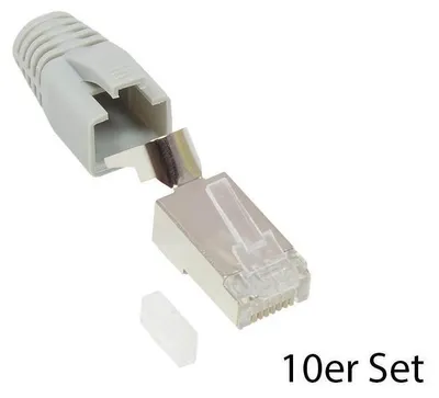 Produktbild von Alcasa GC-N0091, RJ45, Grau, Männlich, Gerade, Cat5e/6/6A/7, Gold
