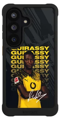 Produktbild von NIVOCASE Hülle für Samsung Galaxy S26  Stoßfeste Handyhülle NIVOmax Case Schwarz BVB Borussia Dortmund Serhou Guirassy