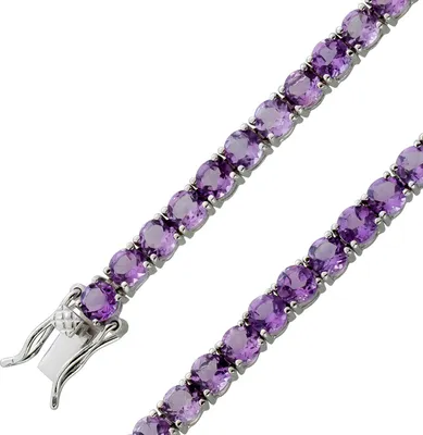Produktbild von Amethyst Tennisarmband Silber 925 lila Edelsteine 18