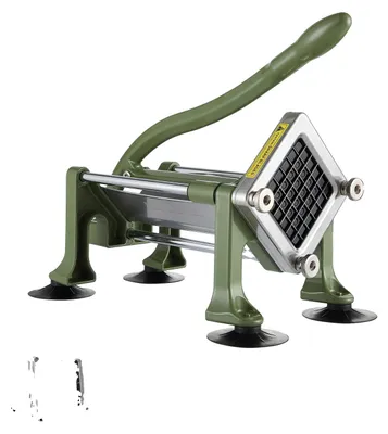 Immagine prodotto di VEVOR Taglierina per patatine fritte, taglierina per patate con lame in acciaio inox da 1/2 pollice, tritatutto manuale con ventose e impugnatura verde
