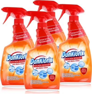Produktbild von DanKlorix Küchen-Reiniger 750ml - Mit Aktiv-Chlor (4er Pack)