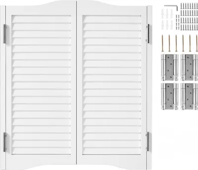 Image de Porte battante Porte Saloon en blanc - Pin Bombé 900x28x900mm - Portes intérieures en bois - Portes battantes Design