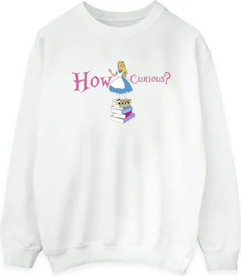 Produktbild von Disney - "Alice In Wonderland How Curious" Sweatshirt für Damen BI5728 (M) (Weiß)