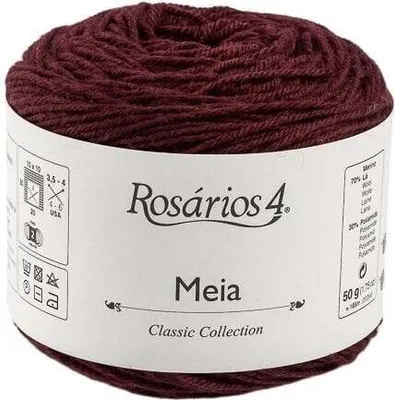 Zdjęcie produktu dla Rosários 4 Meia 21 Bordeaux Przędza dziewiarska
