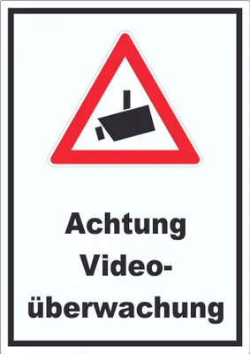 Produktbild von Achtung Videoüberwachung Aufkleber A9 (37x52mm)