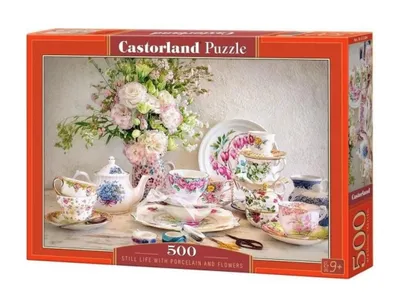 Produktbild von Castorland Still Life with Porcelain and Flowers, Puzzle 500 Teile