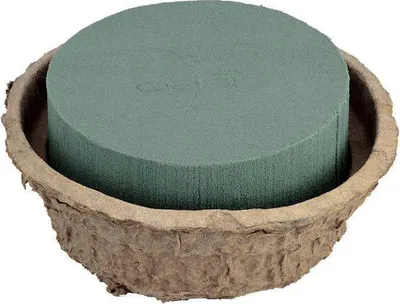 Produktbild von OASIS® Runde Nass-Steckmasse Schale ZAZIl für Gestecke, Biolit Altpapier Schale, grün, 6cm, Ø14cm - Nasssteckschwamm