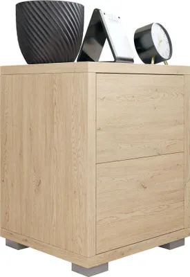 Produktbild von MIRJAN24 Nachttisch Gesita N2SZ, Stilvoll Schlafzimmer Nachtschrank mit 2 Schubladen, Nachtkonsole, Kollektion (Farbe: Eiche Cremona)
