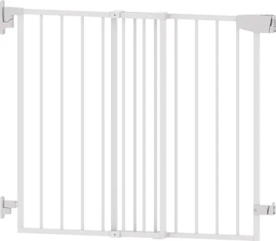 Produktbild von TULANO Guardian 1.0 | Treppenschutzgitter Türschutzgitter Kindergitter Gitter Haustier | Close N Stop | Beidseitig Schwenkbar | 70-104cm Metall | Weiß