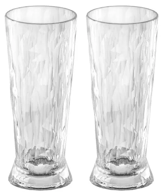 2er-Set Biergläser 300 ml, kristallklar, unzerbrechlich, Kunststoff