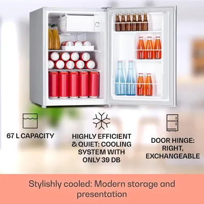 Zdjęcie produktu dla KlarsteinFargo 67, mini lodówka na napoje z zamrażalnikiem, minibar, 67 l/4 l