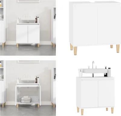 Immagine prodotto di vidaXL Mobiletto bianco 58x33x60 cm in legno - Mobiletto - Mobiletto - Mobiletto per il bagno