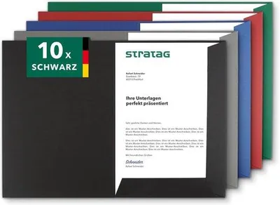 Produktbild von Famanu Präsentationsmap A4 - 10 Stück - Schwarz - Vielseitig einsetzbar