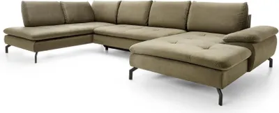 Immagine prodotto di FURNLUX Divano angolare Vespa Verde e Nero 347cm / Colore principale: Verde / Dimensioni: 347 x 82 x 205 cm