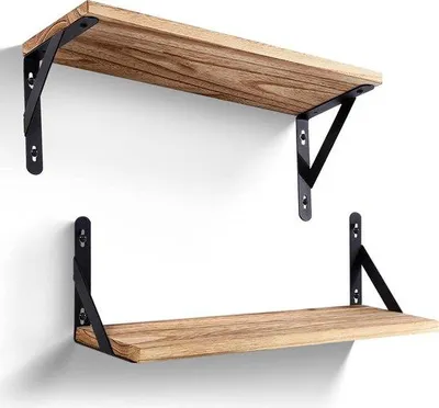 Produktbild von Famanu Wandregal Rustikale Holzregale - Dekorative Wandregalhalterung - 43 cm
