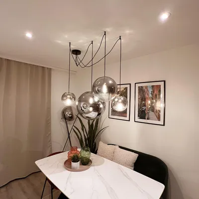 Produktbild von s.luce Orb Glaskugel Abhängung Schwarz Hängeleuchte Hängelampe Pendellampe Pendelleuchte Glaslampe Klar Ø 50cm Rund