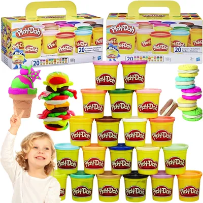 Produktbild von Play-Doh Knetmasse Set 20 Tuben Farben 1680g