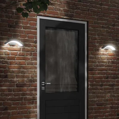 Produktbild von vidaXL LED-Außenwandleuchten 2 Stk. Schwarz Aluminiumdruckguss