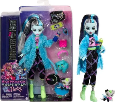 Zdjęcie produktu dla Mattel Monster High Frankie Stein - Lalka Na Piama Party Z Akcesoriami