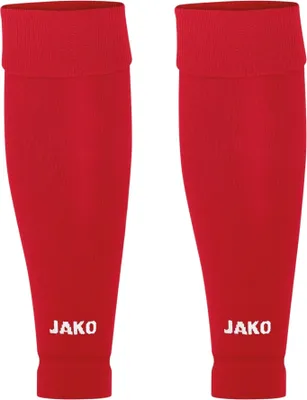A pair of red tube socks with the JAKO logo on them, presented on a white background.
