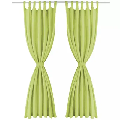 Immagine prodotto di vidaXL Tende in microsatinato 2 pezzi con passanti 140 x 175 cm Verde