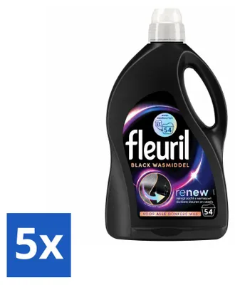 Produktbild von 5 x Fleuril Renew Schwarz Flüssigwaschmittel für dunkle Wäsche - Vorteilspackung - 5 Stücke
