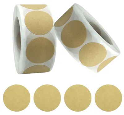 Productafbeelding van Etiketten zelfklevend - Kraftpapier - 2,5 cm - 1000 stuks - Rond om te beschrijven