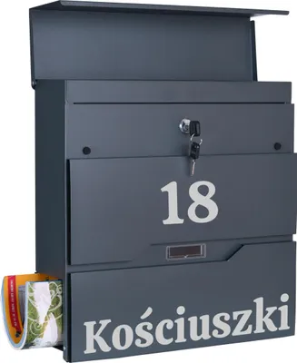Obrázek produktu pro Poštovní Schránka Na Noviny S Číslem Domu, Názvem Ulice A Adresou
