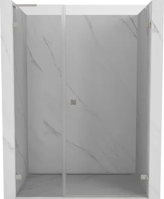 Image de Mexen Lunar-B L Porte de douche suspendue droite 125 cm, transparente, nickel brossé - 832SL-125-050-97-00-P