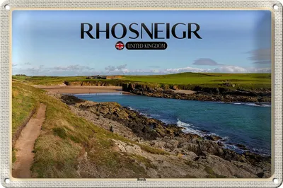 Produktbild von Blechschild Städte Rhosneiger Beach England UK 30x20cm