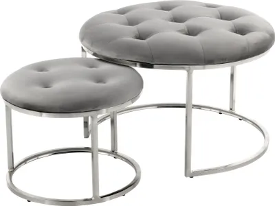 Produktbild von Hocker Dido 100 2er-Set Grau / Silber