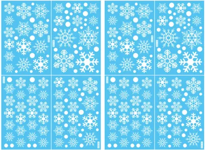 Produktbild von 8 Stücke Weiße Schneeflocken Fensterbilder Weihnachten Fensteraufkleber Weihnachtssticker Fensterdeko Weihnachtsschmuck,