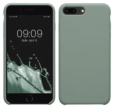 Produktbild von kwmobile Handyhülle für Apple iPhone 7 Plus / iPhone 8 Plus Hülle - Case Silikon - Kabelloses Laden - Schutzhülle Cover in Rainwashed Grün