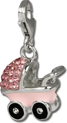 Image de SilberDream Charm rose poussette zirconium 925 argent Pendentif à breloques GSC501A