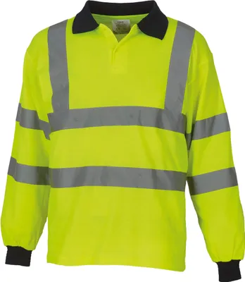 Produktbild von Yoko YOKO Langärmliges Poloshirt in Warnfarbe