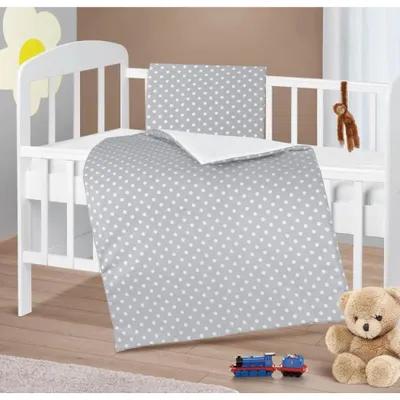 Immagine prodotto di Piumino e cuscino per neonato - 75x100 cm, 42x32 cm - Grigio,Bianco