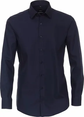Produktbild von VENTI Herren Businesshemd Langarm Kent Modern-Fit Marine 44