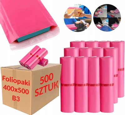 Obrázok produktu pre Balenie kuriérskej fólie ružová B3 400x500mm - 500 ks.