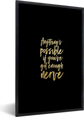 Produktbild von MuchoWow® Gerahmtes Poster Zuversicht - Gold - Schwarz - Zitat 40x60 cm - Poster mit Schwarzem Bilderrahmen Wandposter Rahmen Foto Bilder - Papierdruck - Wandbilder