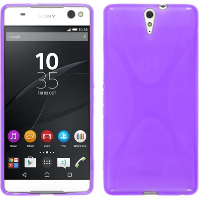 Produktbild von PhoneNatic Case kompatibel mit Sony Xperia C5 Ultra - lila Silikon Hülle X-Style + 2 Schutzfolien