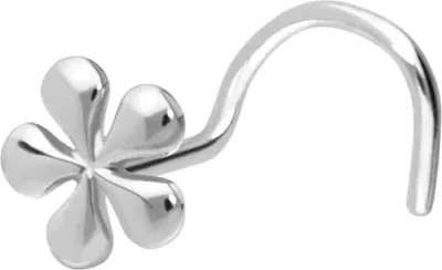 Produktbild von Nasenpiercing, Nasenstecker 14/18 Karat Gold Nasenstecker Spirale BLUME