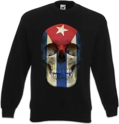 Produktbild von Urban Backwoods Cuba Flag Skull, Sweatshirt, Farbe: Schwarz, Größe: 5XL