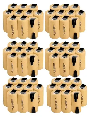 Immagine prodotto di Batterie ricaricabili, capacità 2800mAh, adatte per utensili elettrici, confezione da 60 pezzi, 1,2V