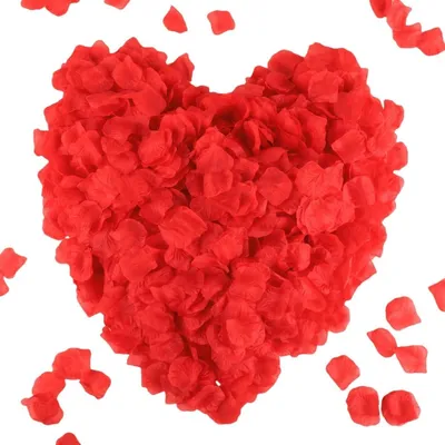 Künstliche Rosenblätter, 1000 Stück, rot, Seide, für Hochzeit & Valentinstag