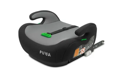 A child's car seat booster, shown from a side-front angle on a white background.