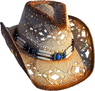 Produktbild von Cowboyhut mit Knochen Hutband - Westernhut - Hut 52--59 cm - beige S - 52-56 cm