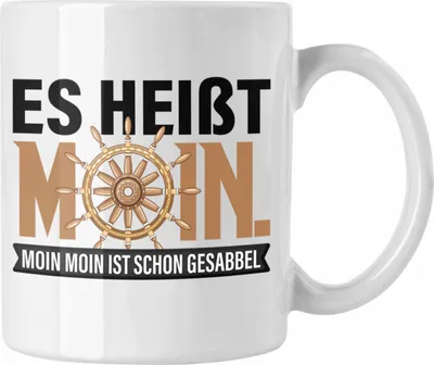 Produktbild von Trendation - Tasse Moin Hamburg Geschenk für Norddeutsche Moin Moin Gesabbel (Weiß)