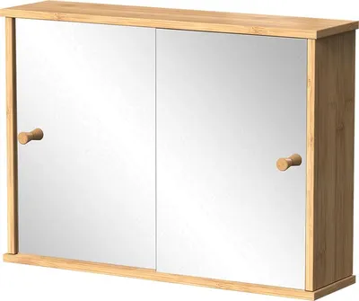 Produktbild von Badspiegelschrank Vicco Mireo Bambus 55 x 40 cm mit 2 Schiebetüren, Model 55326